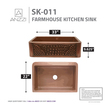 concrete drop in sink Anzzi KITCHEN - Kitchen Sinks - Farmhouse - Copper Copper