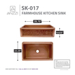 single bowl farmhouse sink Anzzi KITCHEN - Kitchen Sinks - Farmhouse - Copper Copper