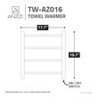 matt black electric towel heater Anzzi BATHROOM - Towel Warmers - Wall Mounted Nickel