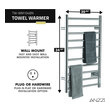 bathroom heater and towel warmer Anzzi BATHROOM - Towel Warmers - Wall Mounted Chrome