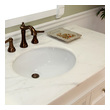 double sink vanity with storage tower Bellaterra White Marble