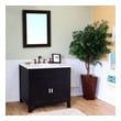 white double vanity with black hardware Bellaterra White Marble