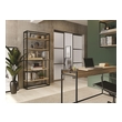 corner wall bookcase Casabianca BOOKCASE Shelves and Bookcases Oak,Black painted metal