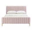 queen velvet upholstered bed Contemporary Design Furniture Beds Beds Blush