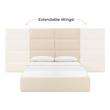 beige platform bed queen Contemporary Design Furniture Beds Cream