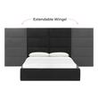 queen bed with storage with headboard Contemporary Design Furniture Beds Black