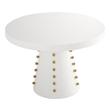 wood and metal end table Contemporary Design Furniture Dining Tables White