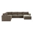 modern gray leather sofa Tov Furniture Sectionals Taupe