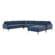 dark brown leather sectional couch Tov Furniture Sectionals Blue