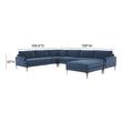 dark brown leather sectional couch Tov Furniture Sectionals Blue