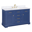 quartz top vanity unit Design Element Bathroom Vanity Blue Transitional