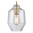 nickel ceiling light fixture ELK Lighting Mini Pendant Satin Brass Modern / Contemporary