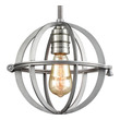 small glass shades for ceiling lights ELK Lighting Mini Pendant Weathered Zinc, Polished Nickel Transitional
