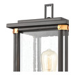 unique outdoor pendant lights ELK Lighting Post Mount Matte Black, Brushed Brass Transitional
