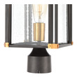 unique outdoor pendant lights ELK Lighting Post Mount Matte Black, Brushed Brass Transitional