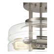 led light with fixture ELK Lighting Semi Flush Mount Satin Nickel Transitional