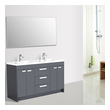 double vanity with tower Eviva Bathroom Vanities Grey