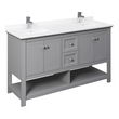 70 inch double sink vanity top Fresca Gray