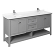 60 inch double sink vanity with top Fresca Gray