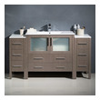 small wooden bathroom cabinet Fresca Gray Oak Modern