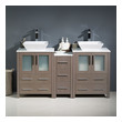 large bathroom vanity double sink Fresca Bathroom Vanities Gray Oak Modern