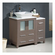 3 drawer bathroom vanity Fresca Gray Oak Modern