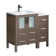 double sink bathroom vanity sizes Fresca Gray Oak Modern