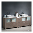 wooden double sink vanity Fresca Gray Oak Modern