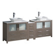 wooden double sink vanity Fresca Gray Oak Modern