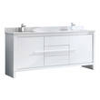90 inch double sink bathroom vanity top Fresca White Modern
