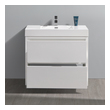 72 inch double sink vanity with top Fresca Glossy White