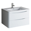 40 inch double sink vanity Fresca Glossy White