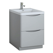 double sink bathroom vanity with storage tower Fresca Glossy Gray