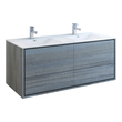 double sink cabinet size Fresca Ocean Gray