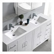 small 2 sink vanity Fresca Glossy White