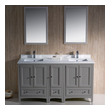 rustic double bathroom vanity Fresca Gray