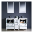 double vanity with storage tower Fresca White Modern