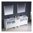 40 inch double sink vanity Fresca White Modern