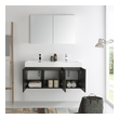 60 inch single sink bathroom vanity with top Fresca Black Modern