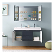 double sink bathroom vanity with storage tower Fresca Dark Slate Gray