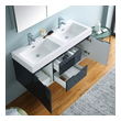 double sink bathroom vanity with storage tower Fresca Dark Slate Gray