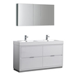 small bathroom sink and cabinet Fresca Glossy White