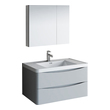 40 inch vanity top with sink Fresca Glossy Gray