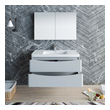 double sink vanity with tower Fresca Glossy Gray