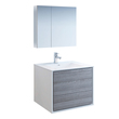 one sink bathroom vanity Fresca Glossy Ash Gray
