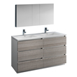 vanity cabinets with tops Fresca Glossy Ash Gray