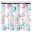 white shower curtain with design Greenland Home Fashions Bath Multi
