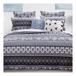 gray comforter queen set Greenland Home Fashions Quilt Set Indigo