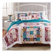 queen embroidered quilt Greenland Home Fashions Quilt Set Teal