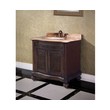 long bathroom vanity with one sink InFurniture Deep Brown with Wood Vein Top Antique